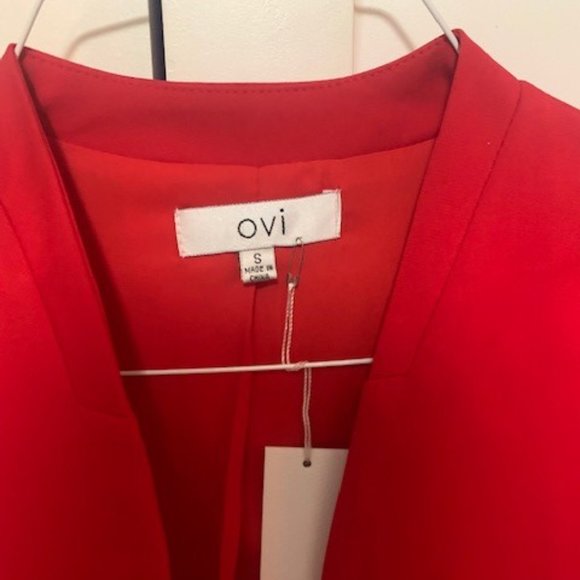 NWT Ovi Red Blazer with zippers - Picture 3 of 5